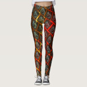 Grijze "omhelsde ogen", krassen, vierkanten of roo leggings (Voorkant)