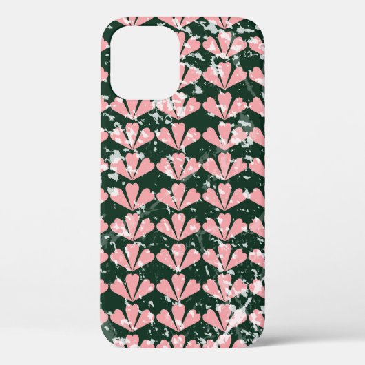 grijze ondergrond, harten, bloem, roze. T Case-Mate iPhone Case (Achterkant)