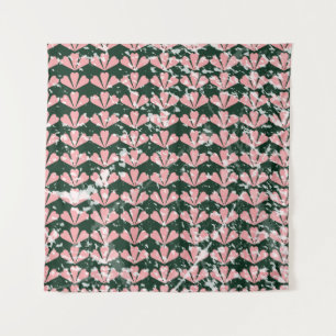 grijze ondergrond, harten, bloem, roze. T Wandkleed
