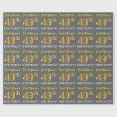 Grijze, onechte gouden look "49e BIRTHDAY" Cadeaupapier (Vlak)