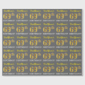Grijze, onechte gouden look "69e BIRTHDAY" Cadeaupapier (Vlak)