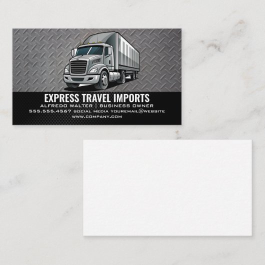 grijze oplegger | Vervoer Visitekaartje (Voorkant / Achterkant)