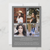 Grijze Oranje Confetti Afstuderen Aankondiging (Achterkant)