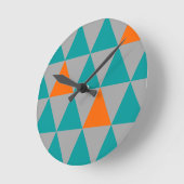 Grijze Oranje en Blauwgroen driehoeksklok Ronde Klok (Hoek)
