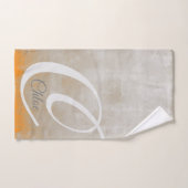 Grijze oranje rustige Abstracte monogram Bad Handdoek (Handdoek)