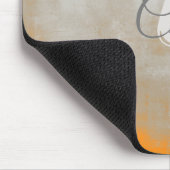 Grijze oranje rustige Abstracte monogram Muismat (Hoek)