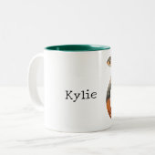 Grijze Oranje slang Tweekleurige Koffiemok (Voorkant links)