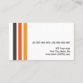Grijze oranje strepen modern, stijlvol wit visitekaartje (Achterkant)