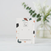 Grijze Oranje Terrazzo-beeldscherm voor Ketting Lo Visitekaartje (Staand voorkant)