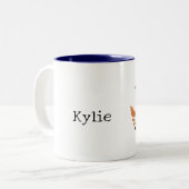 Grijze Oranje wasbeer Tweekleurige Koffiemok (Voorkant links)