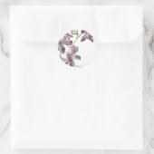 Grijze orchidee bruiloft envelop afdichtingen ronde sticker (Tas)