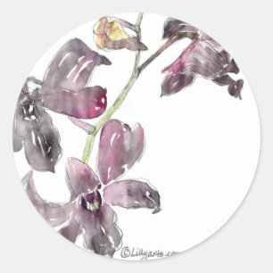 Grijze orchidee bruiloft envelop afdichtingen ronde sticker