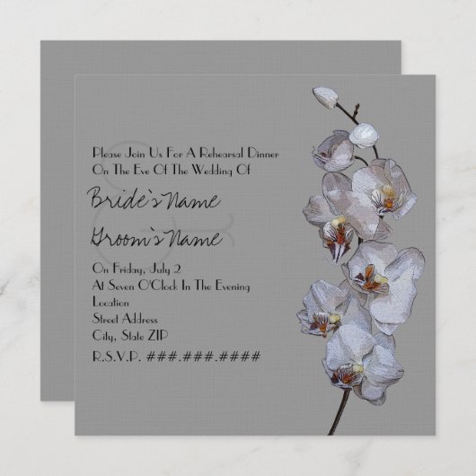 Grijze orchidee Moderne repetitie Kaart (Voorkant / Achterkant)