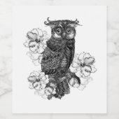 Grijze orchideeën wijn etiket (Enkel label)