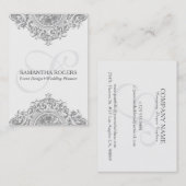  grijze ornament visitekaartje (Voorkant / Achterkant)