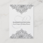  grijze ornament visitekaartje (Voorkant)