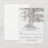grijze oude boom rustieke bruiloft RSVP kaarten Kaartje (Voorkant / Achterkant)