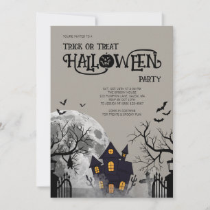 Grijze outfit voor kids voor trick-or-treat op een kaart