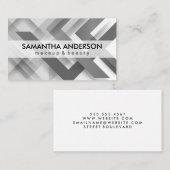 Grijze overlappende geometrische lijnen  visitekaartje (Voorkant / Achterkant)