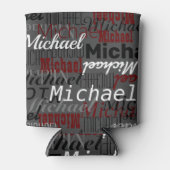 Grijze overlappende namen blikjeskoeler (Voorkant)