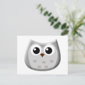 Grijze Owl Briefkaart (Staand voorkant)