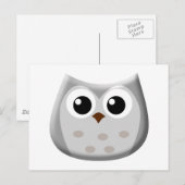 Grijze Owl Briefkaart (Voorkant / Achterkant)