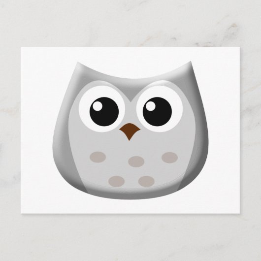 Grijze Owl Briefkaart (Voorkant)