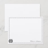 Grijze Owl Persoonlijke briefkaart (Voorkant / Achterkant)
