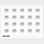 Grijze Owl Ronde Sticker (Vel)