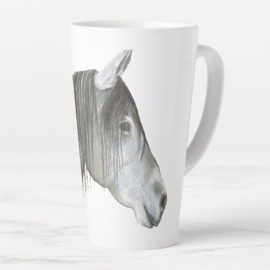 Grijze Paard Latte Mok (Rechterhoek)