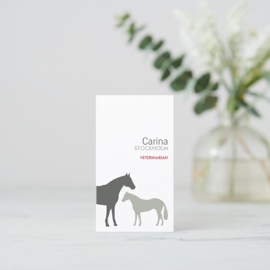 GRIJZE PAARD VISITEKAARTJE (Staand voorkant)