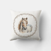 Grijze Paard Worp Kussen (Achterkant)