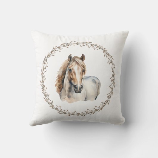 Grijze Paard Worp Kussen (Achterkant)