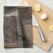 Grijze paarden aan de stabiele deur theedoek (Quarter Fold)