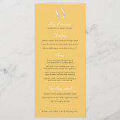 Grijze paarden en gele rozen bruiloft menu (Achterkant)