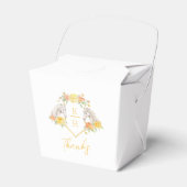 Grijze paarden en gele rozen monogram bedankt bedankdoosjes (Voorkant Zijde)