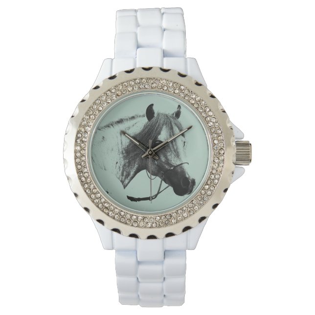 Grijze paarden horloge (Voorkant)