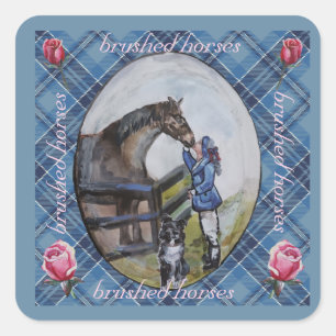 Grijze paarden Jamie pasta Vierkante Sticker