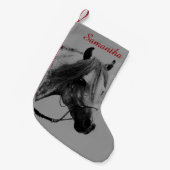 Grijze paarden kleine kerstsok (Voorkant (Hangend))