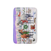 Grijze paarden op de baai en appel in het sneeuwke badmat (Voorkant Verticaal)