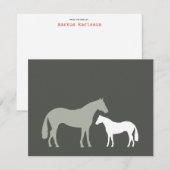 GRIJZE PAARDEN Persoonlijke briefpapier / Notecard Notitiekaartje (Voorkant / Achterkant)