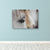 Grijze paardenkop Uitzicht Canvas Afdruk (Insitu (Houten vloer))