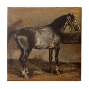 Grijze paardenrack van Theodore Gericault Tegeltje