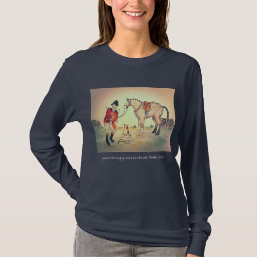Grijze paardenvos t-shirt (Voorkant)