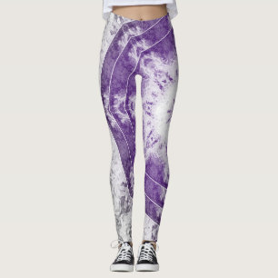 Grijze Paarse Fractale Kunst Leggings