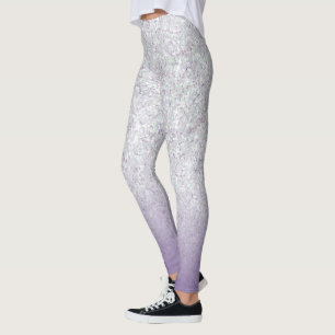 Grijze Paarse Glitterspikkels Modern Leggings