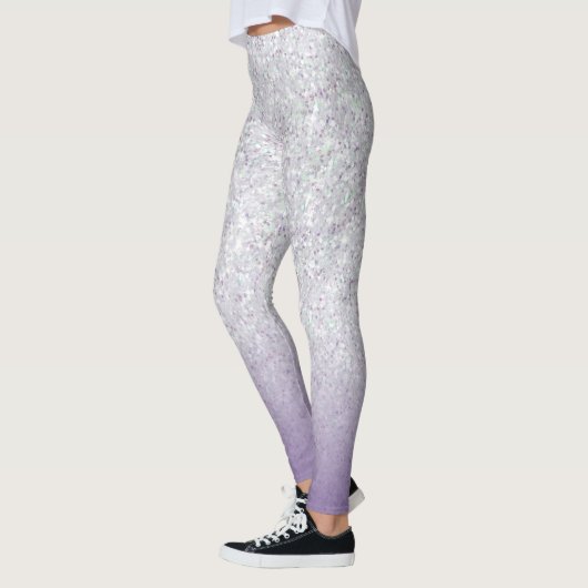 Grijze Paarse Glitterspikkels Modern Leggings (Links)