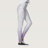 Grijze Paarse Glitterspikkels Modern Leggings (Rechts)