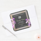 Grijze Paarse goudetiketten Aangepaste Logo Vierkante Sticker (Envelop)