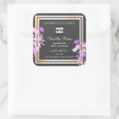 Grijze Paarse goudetiketten Aangepaste Logo Vierkante Sticker (Tas)